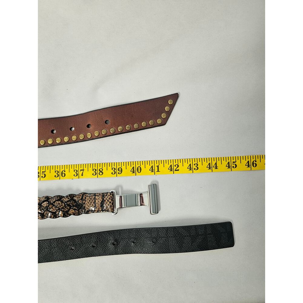 Set of 3 Studded, Patterned, Logoed Designer Belts (M-L) - Picture 5 of 5
